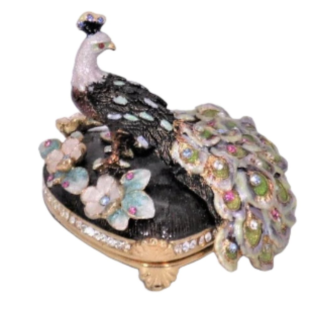 Peacock Hinged Trinket Box